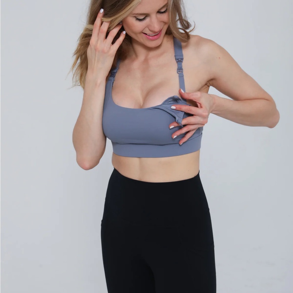 Sweat and milk ocean 4 pumping and nursing sports bra